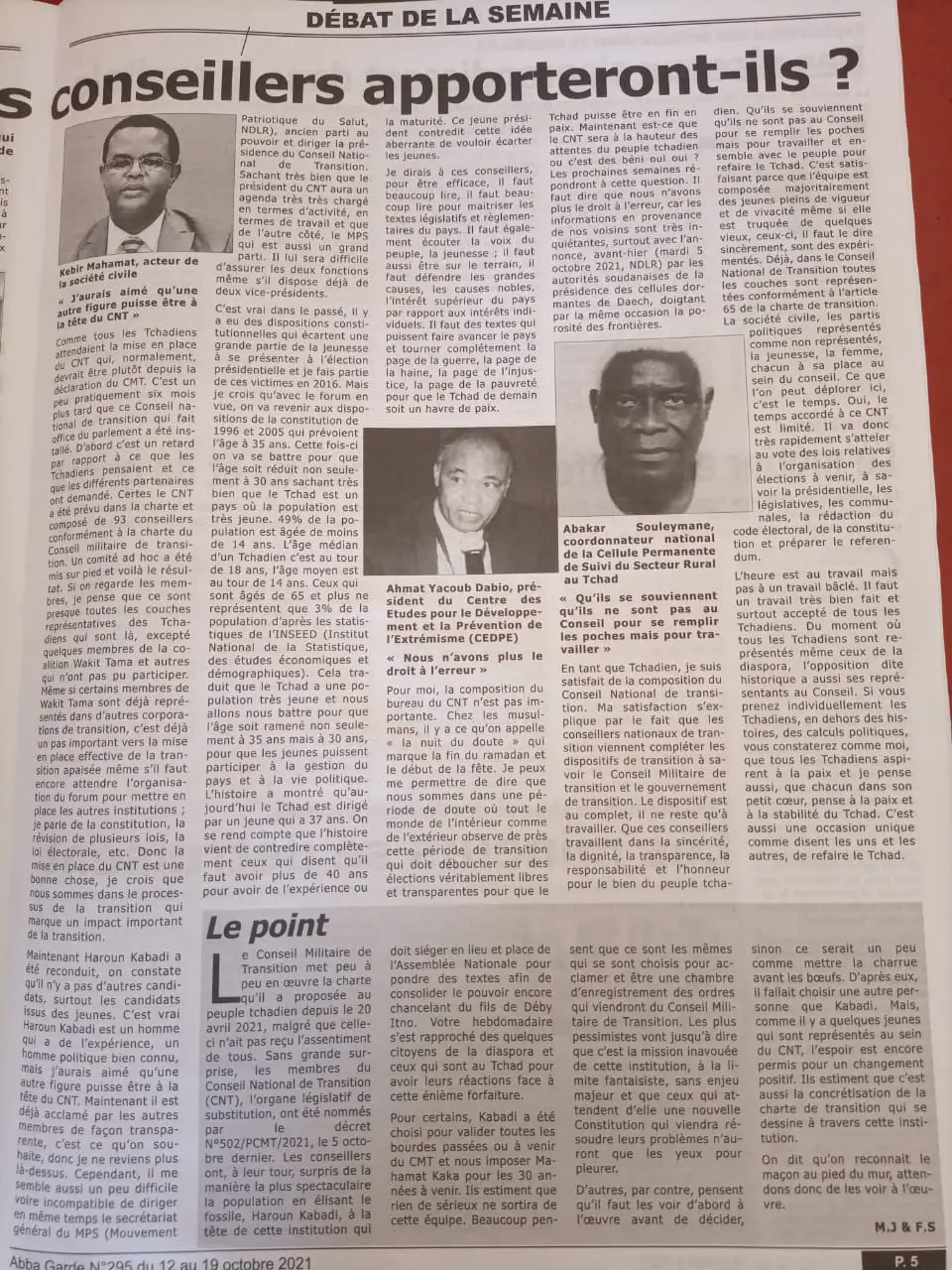 Transition au Tchad : "Nous n'avons plus le droit à l'erreur", Ahmat Yacoub Dabio