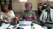 Les avocats de Mahamat Nour Ibedou s'expriment le jeudi 5 décembre 2019 à N'Djamena.