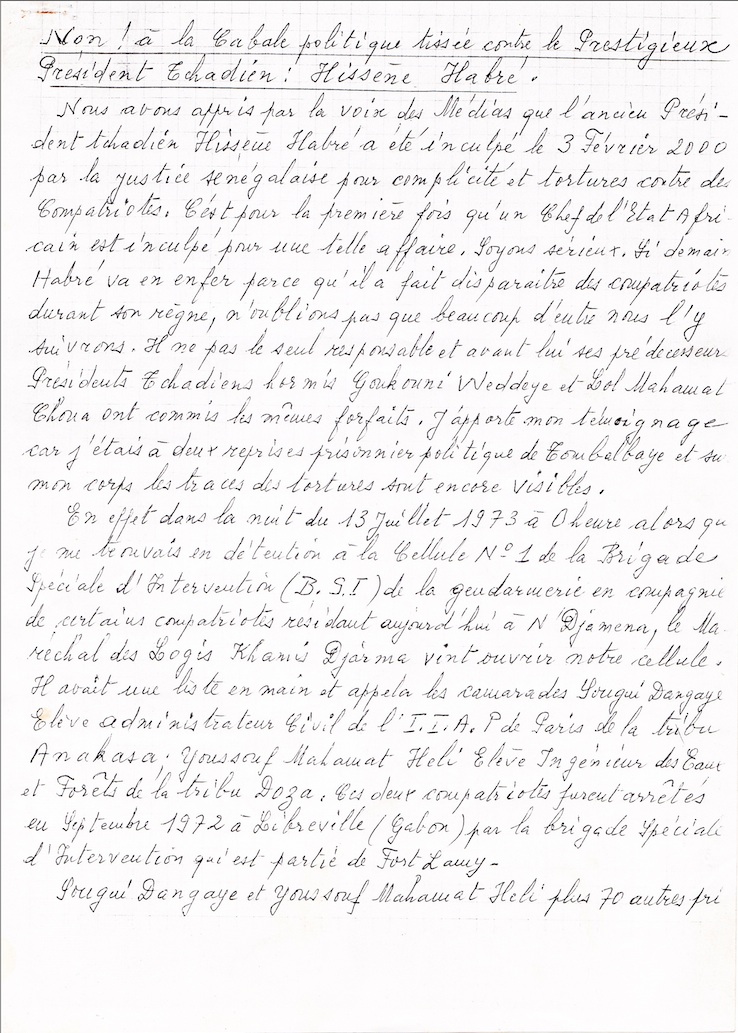 TCHAD/Affaire Habré : Les vérités de NGarondé Djarma Part. 1 TCHAD/Affaire Habré : Les vérités de NGarondé Djarma Part. 1