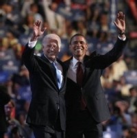 B. Obama et son colistier J. Biden B. Obama et son colistier J. Biden