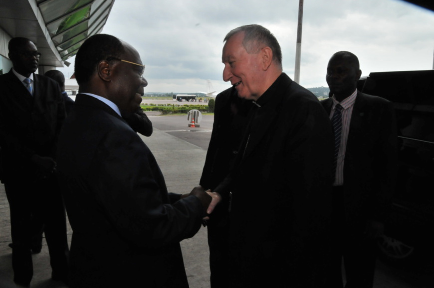 L'arrivée de l'envoyé du pape, le cardinal Pietro Parolin à Brazzaville L'arrivée de l'envoyé du pape, le cardinal Pietro Parolin à Brazzaville