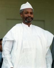 L'ancien président tchadien Hissène Habré, le 21 octobre 1989 à Paris