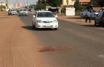 La route où a été tué le diplomate américain à Khartoum, le 1er janvier 2008