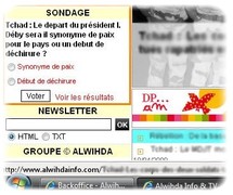 Nouveau Sondage : Tchad : Le depart du président I. Déby sera il synonyme de paix pour le pays ou un debut de déchirure ? Nouveau Sondage : Tchad : Le depart du président I. Déby sera il synonyme de paix pour le pays ou un debut de déchirure ?