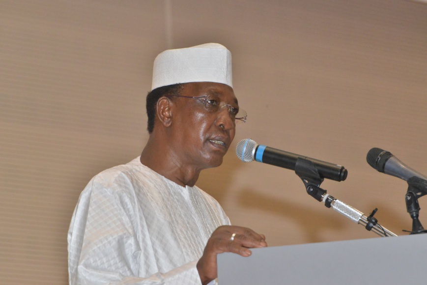 Idriss Déby lors de l'ouverture du forum panafricain de la jeunesse, ce jeudi à N'Djamena.
