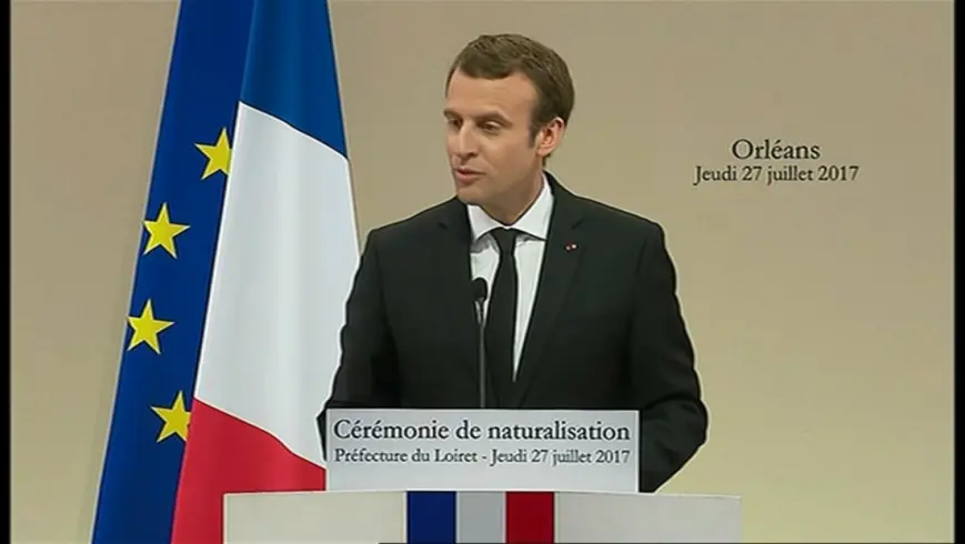 Emmanuel Macron à Orléans le 27 juillet 2017. Crédit photo : BFMTV