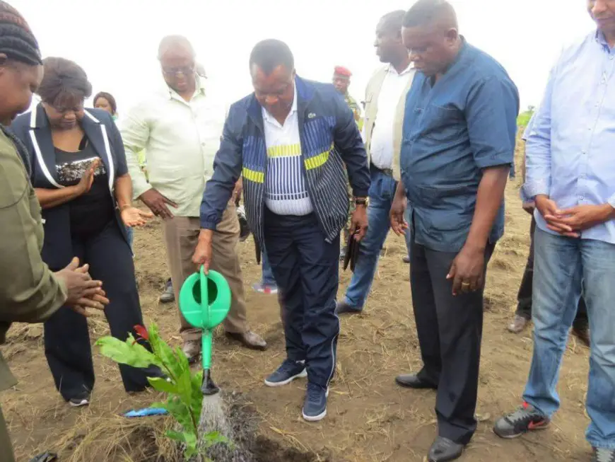 Denis Sassou N'Guesso accomplissant son devoir de planting.