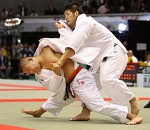 Des judokas lors des Jeux Olympiques de 2008.