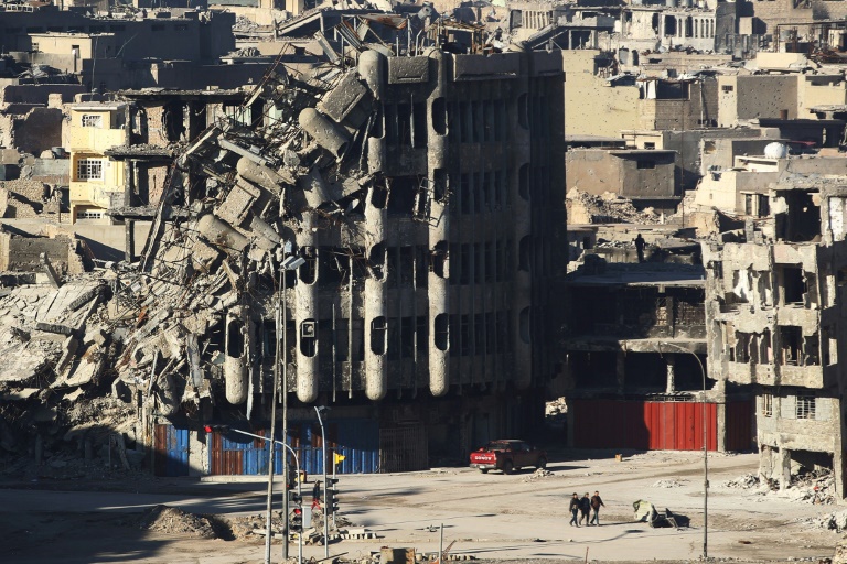 Des immeubles détruits à Mossoul, le 8 janvier 2018, en Irak / © AFP/Archives / AHMAD AL-RUBAYE Des immeubles détruits à Mossoul, le 8 janvier 2018, en Irak / © AFP/Archives / AHMAD AL-RUBAYE