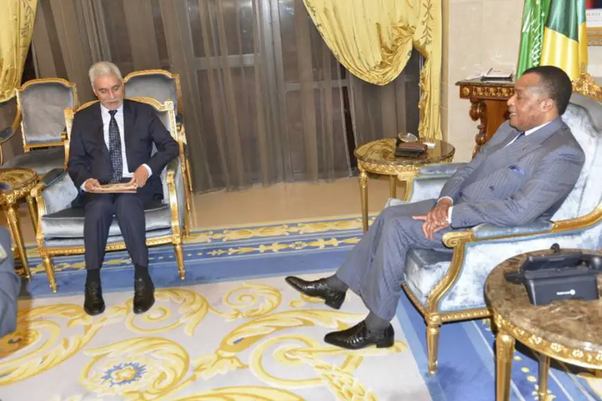 Denis Sassou N'Guesso et Mohamed El Hacen Lebatt.