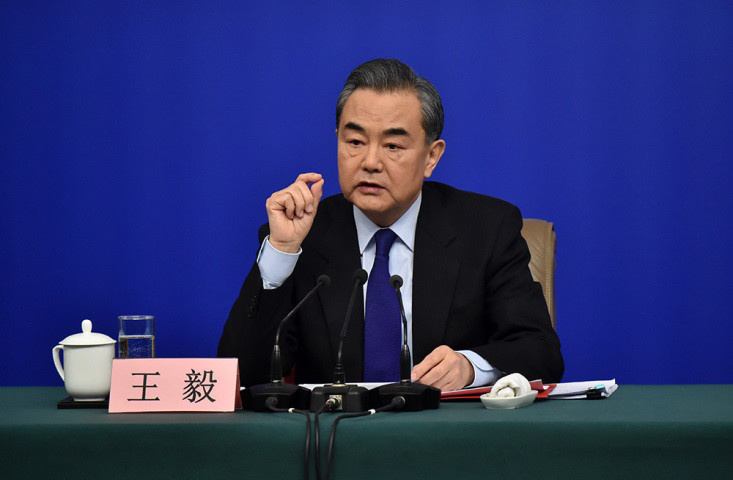 Chinese Foreign Minister Wang Yi answers questions on China's foreign policies and foreign relations at a press conference on the sidelines of the first session of the 13th National People's Congress in Beijing on March 8, 2018. (Photo by Weng Qiyu from People’s Daily Online) Chinese Foreign Minister Wang Yi answers questions on China's foreign policies and foreign relations at a press conference on the sidelines of the first session of the 13th National People's Congress in Beijing on March 8, 2018. (Photo by Weng Qiyu from People’s Daily Online)
