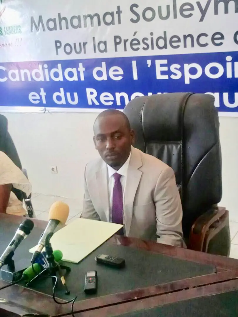 Le président de l’Association des Jeunes Tchadiens (AJT), soutenu par la coalition des Jeunes Leaders, Mahamat Souleymane Djibrine. Alwihda Info