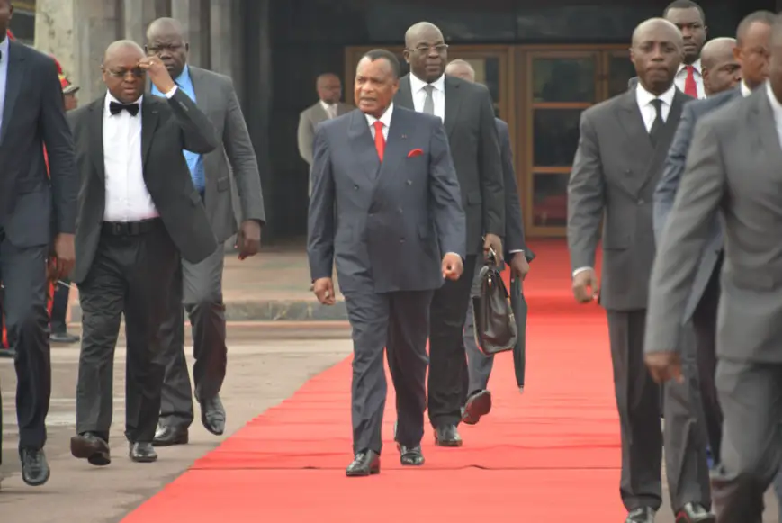 Départ du président, Denis Sassou N'Guesso à Johannesburg en Afrique du Sud