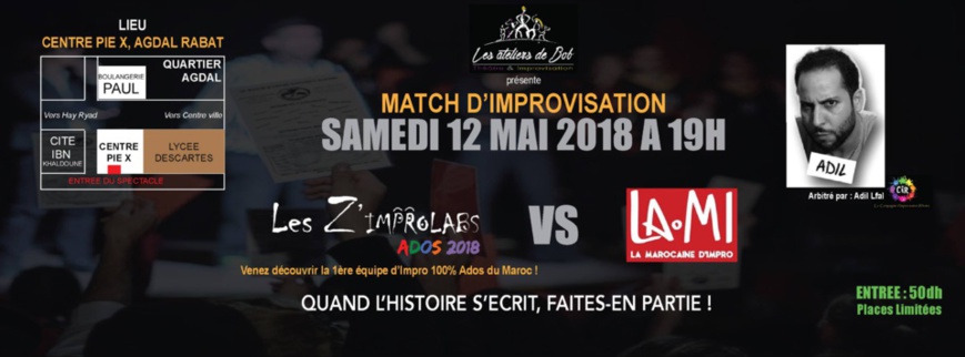 Les Z'Improlabs Ados se sont présentés et ont accueilli leurs supporters dans leur fief au centre Pie X au quartier de l'Agdal à Rabat.
