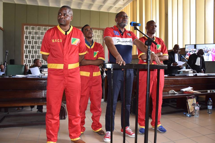 Les quatre co-accusés au procès Jean Martin Mbemba. Les quatre co-accusés au procès Jean Martin Mbemba.