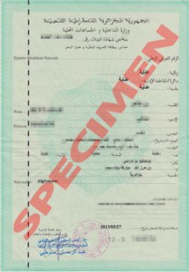 Nationalité française : l’état civil doit être conforme au décret algérien du 17 février 2014 fixant la liste des documents d'état civil