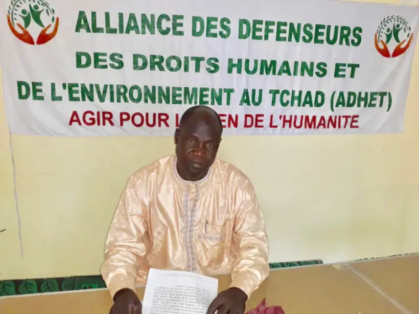 Le secrétaire général de l’Alliance des Défenseurs des Droits Humains et de l’Environnement (ADHET), Abba Daoud Nandjedé. Alwihda Info