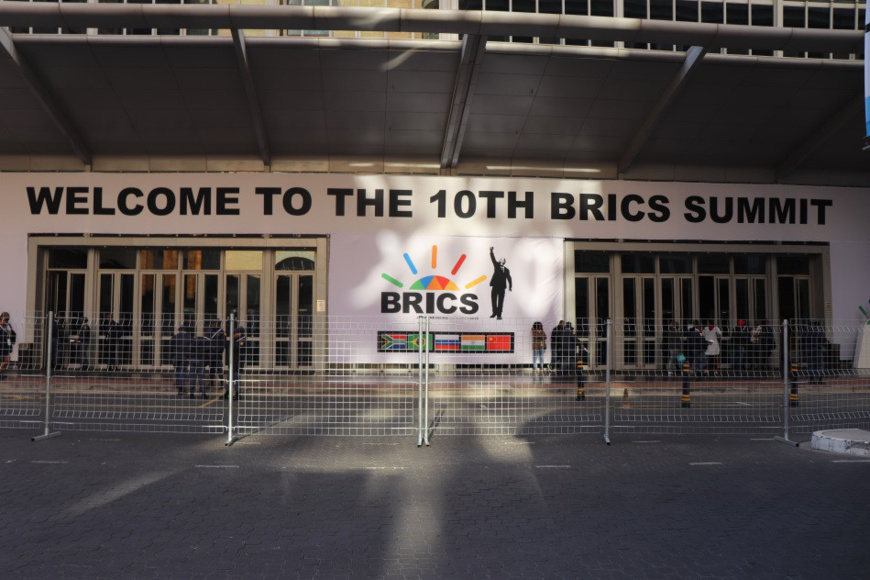 The 10th BRICS Summit was scheduled to run from Wednesday to Friday at the Sandton Convention Center in Johannesburg, South Africa. Photo by Liu lingling from People’s Daily The 10th BRICS Summit was scheduled to run from Wednesday to Friday at the Sandton Convention Center in Johannesburg, South Africa. Photo by Liu lingling from People’s Daily