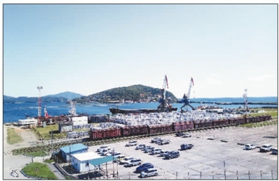 Photo shows the Zarubino port, Russia. (Photo by Wang Junling from People’s Daily Overseas Edition)