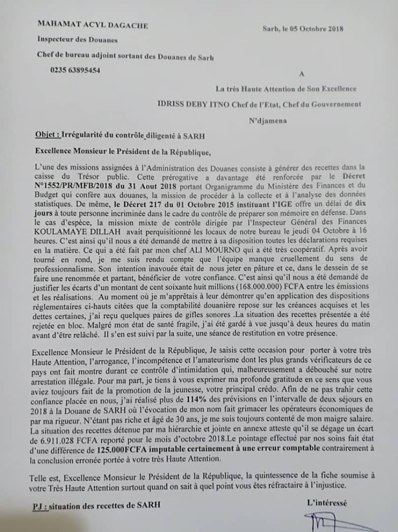 Révocation et arrestation des responsables des douanes de Sarh : Ce que le président ne devrait pas faire Révocation et arrestation des responsables des douanes de Sarh : Ce que le président ne devrait pas faire