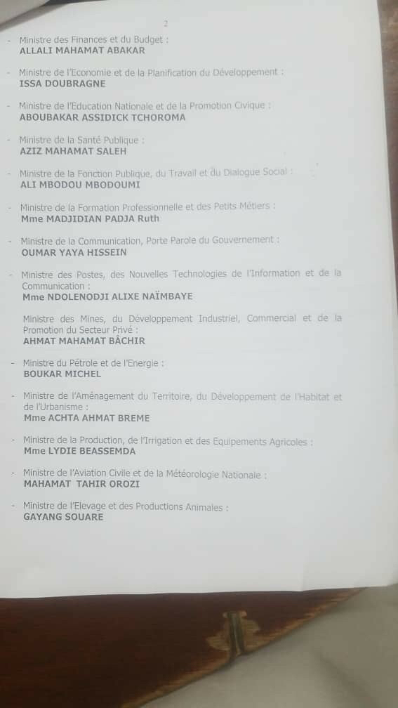 Tchad : remaniement du gouvernement Tchad : remaniement du gouvernement