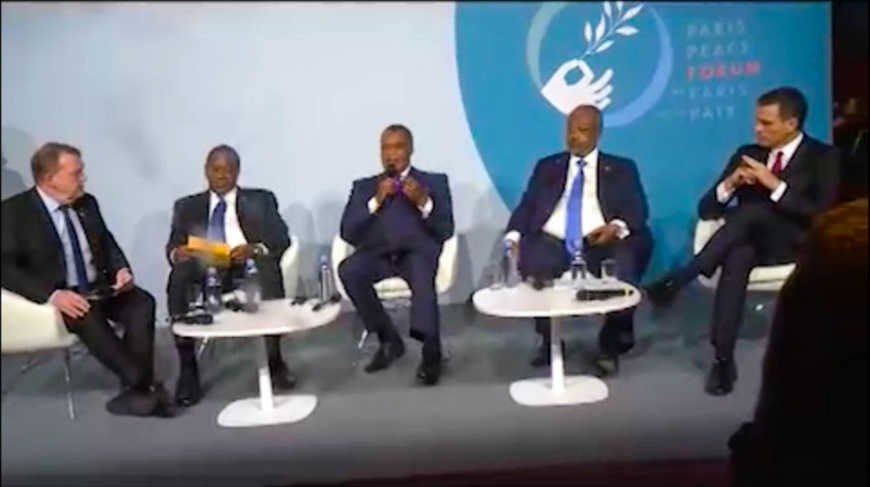 Denis Sassou N'Guesso, au cours de la table ronde Denis Sassou N'Guesso, au cours de la table ronde