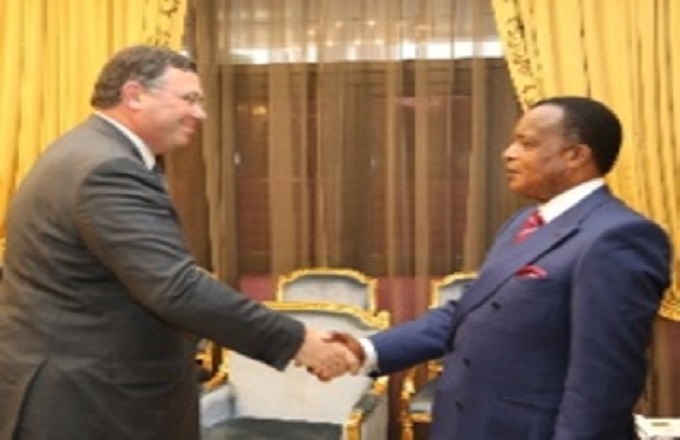 Denis Sassou N'Guesso- Patrick Pouyanne (Photo d'archives-les Echos du Congo)