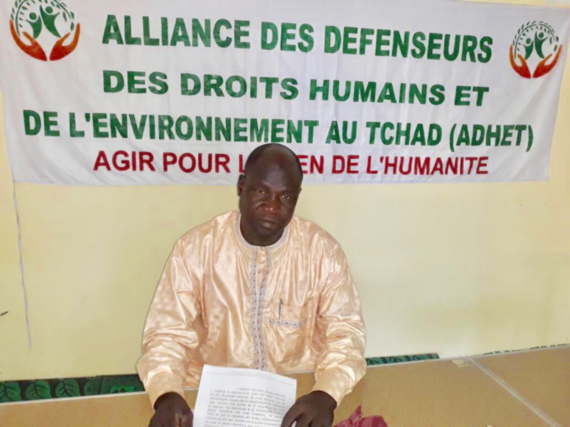 Le secrétaire général de l’Alliance des Défenseurs des Droits Humains et de l’Environnement (ADHET), Abba Daoud Nandjedé. Alwihda Info