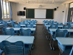 Photo shows classroom utilities including Chinese computers, televisions and projectors. (Photo/People's Daily Online)