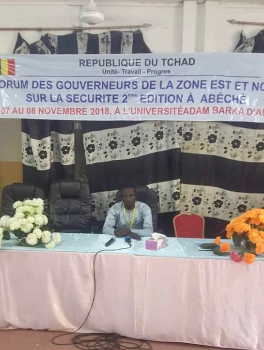 Le forum des gouverneurs de la zone Est et Nord sur la sécurité, tenu à l'Université Adam Barka d'Abéché du 7 au 8 novembre dernier. © Alwihda Info Le forum des gouverneurs de la zone Est et Nord sur la sécurité, tenu à l'Université Adam Barka d'Abéché du 7 au 8 novembre dernier. © Alwihda Info