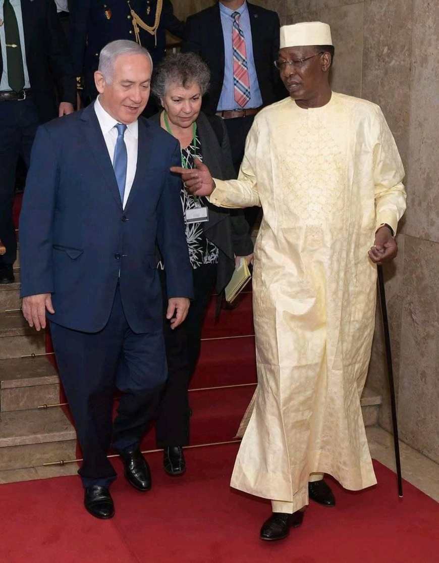 Le chef de l'Etat tchadien, Idriss Déby (d) et le premier ministre israélien Benjamin Netanyahou. © DR