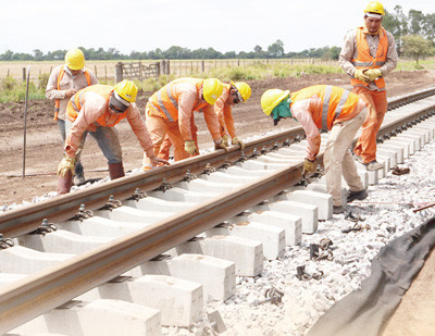 Renovation construction site in Salta province section of the Belgrano Cargas cargo railroad in Argentina. (Photo by Wang Di from People’s Daily)