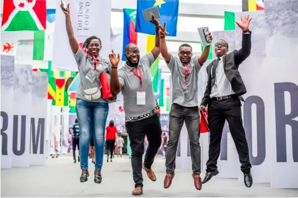 Une vue de jeunes entrepreneurs africains enthousiastes lors de l’édition 2018 du Forum d’Entreprenariat de la TEF.