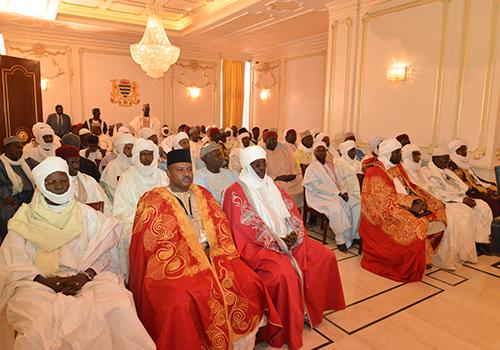 Les chefferies traditionnelles lors d'une réunion à la Présidence du Tchad. © PR