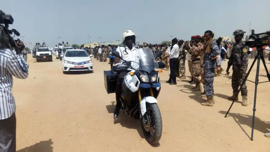 Une moto de police au Tchad. © Alwihda Info