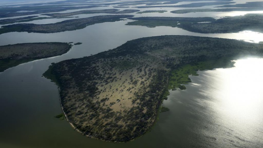 Vue du lac Tchad prise le 16 juillet 2016 dans la région de Bol, chef-lieu de la région du Lac. © SIA KAMBOU / AFP