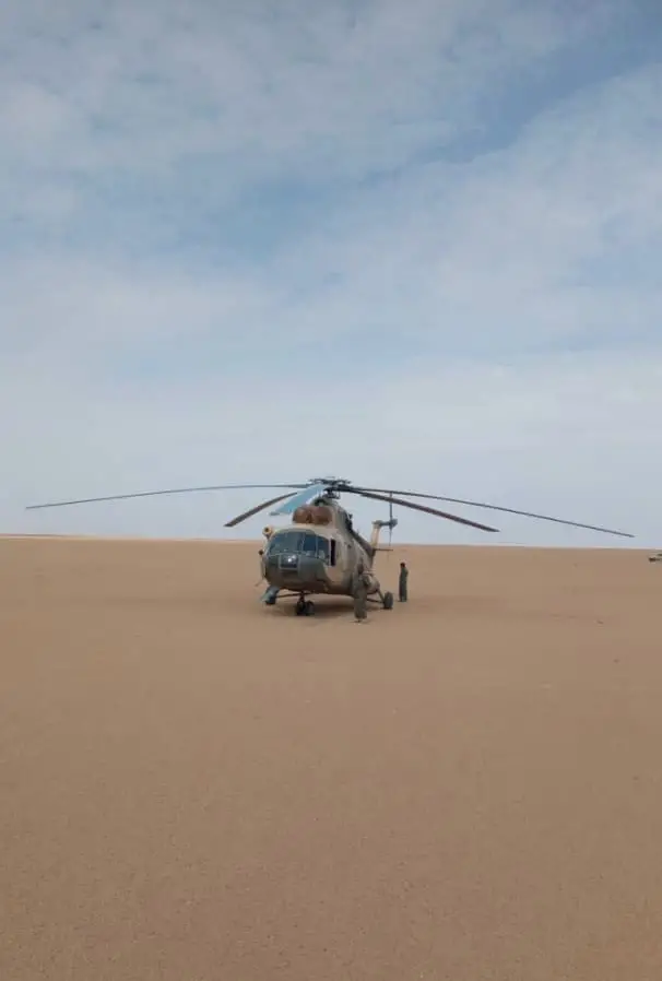 Un hélicoptère de l'armée au nord du Tchad. © Alwihda Info