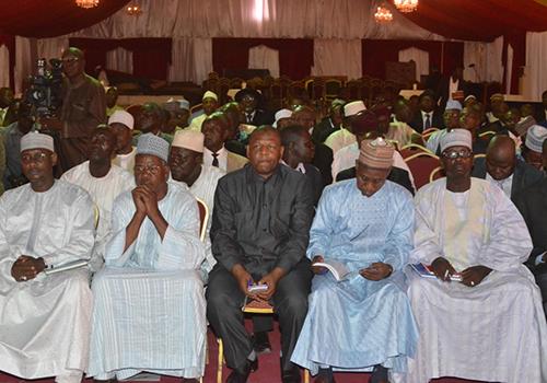 Des chefs de partis politiques réunis au Palais présidentiel à N'Djamena. © PR