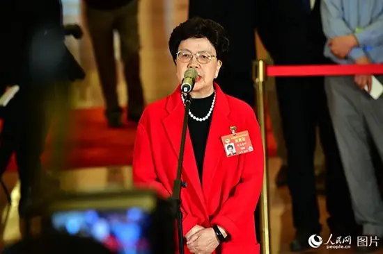 Margaret Chan Fung Fu-chun, a member of the 13th National Committee of the Chinese People's Political Consultative Conference (CPPCC), receives an interview ahead of the opening of the second session of the 13th CPPCC National Committee at the Great Hall of the People in Beijing, capital of China, March 3, 2019. (Photo by Yu Kai from People’s Daily Online)