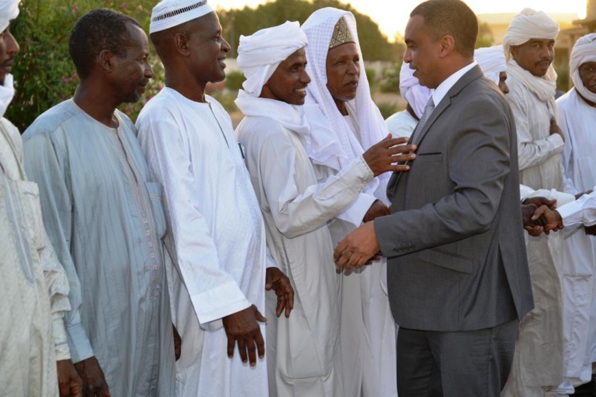 L’opposant Albadour Acyl Ahmat Akhabach du Conseil démocratique révolutionnaire (CDR) accueilli à N'Djamena par une délégation de la Présidence. © PR