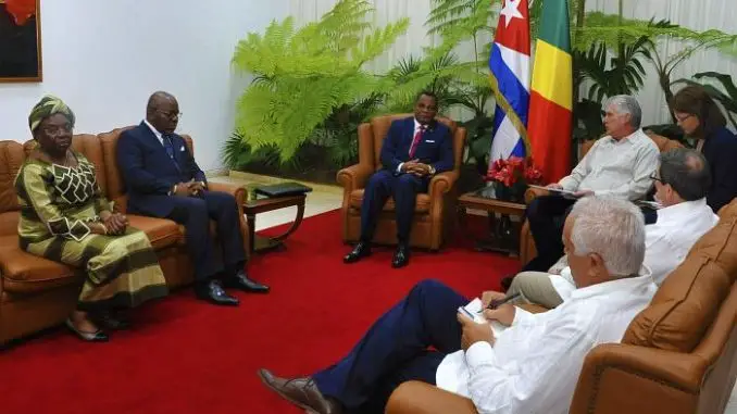 La délégation congolaise et le président cubain (Photo Africa Daily Voice)