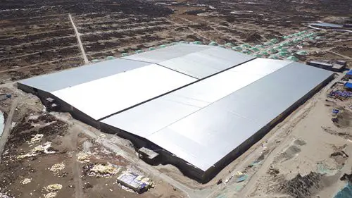 The bird view of 78,000 square meter LHAASO-WCDA. (Photo: Courtesy of IHEP)