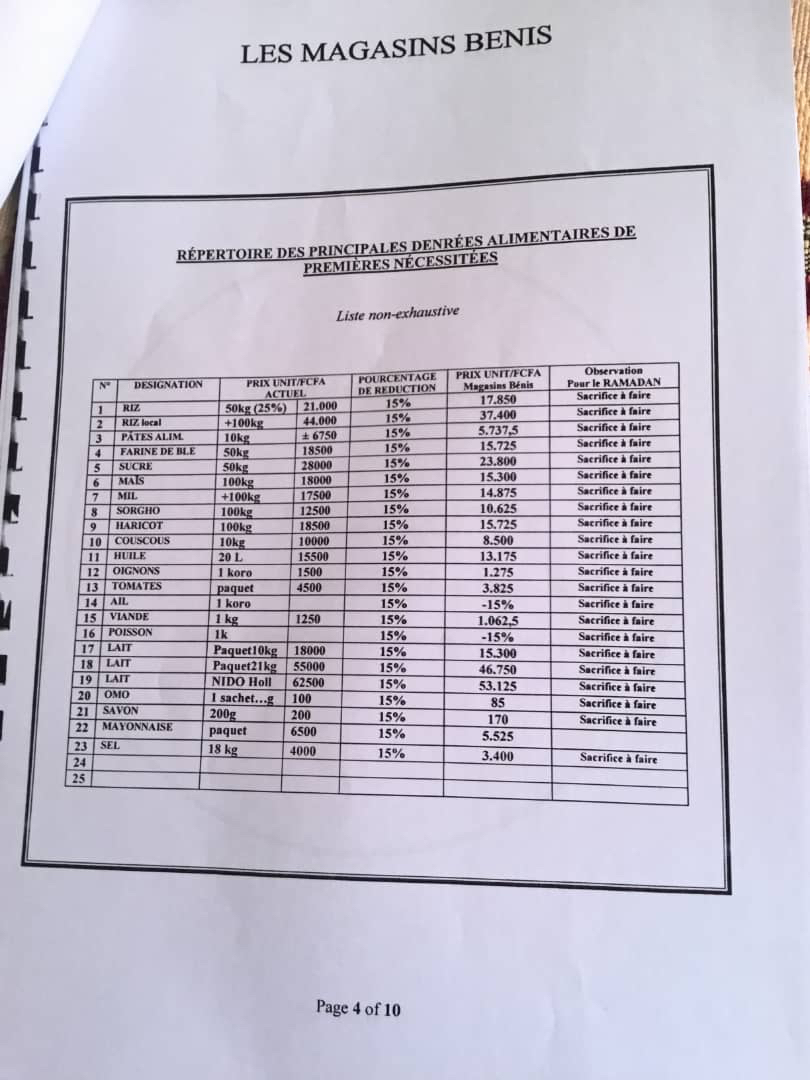 Tchad : un projet de réduction de 15% du prix des aliments compromis ?