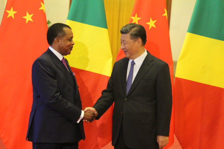 Les présidents Denis Sassou N'Guesso et Xi Jinping (Photo d'archives). Les présidents Denis Sassou N'Guesso et Xi Jinping (Photo d'archives).