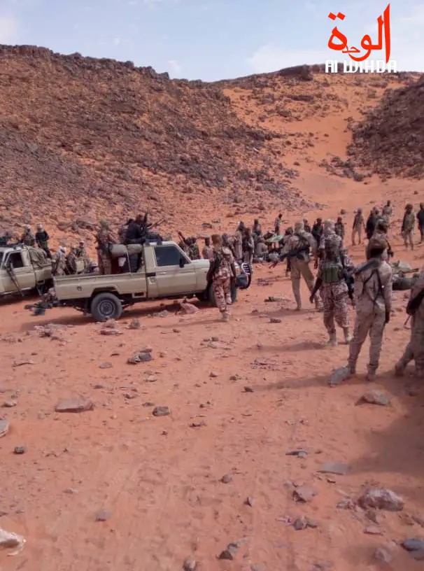 Des militaires tchadiens lors d'une opération au Tibesti. © Alwihda Info