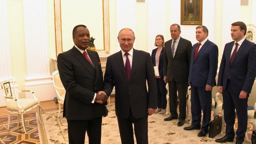 Les présidents Sassou N'guesso et Vladimir Poutine. Les présidents Sassou N'guesso et Vladimir Poutine.