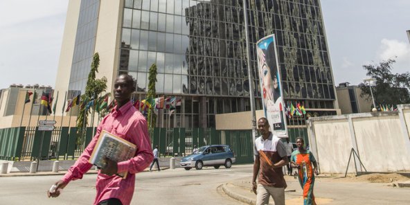 L'immeuble de la BAD à Abidjan, en Côte d'Ivoire, en mars 2016. © Jacques Torregano pour JA