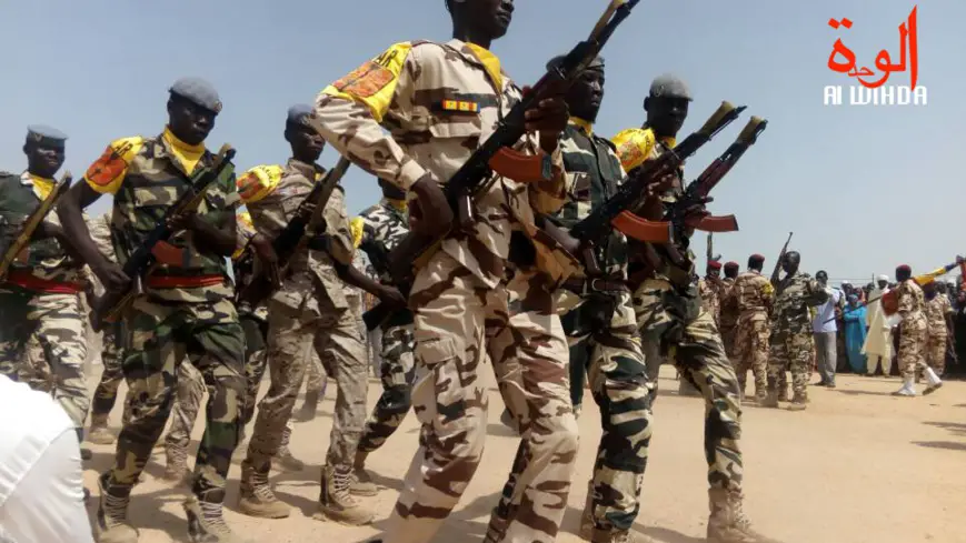 Des militaires tchadiens lors d'une parade. © Alwihda Info