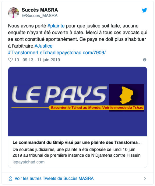 Tchad : "ce pays ne doit plus s'habituer à l'arbitraire", Succès Masra Tchad : "ce pays ne doit plus s'habituer à l'arbitraire", Succès Masra