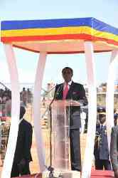 Le Président de la République, Idriss Déby, lors de son discours. 1er décembre/Moundou. Crédits photos : DGCOM/PR